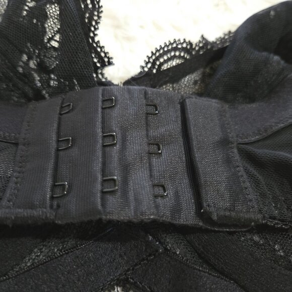 Final Markdown  Felina black unlined lace underwire bra 34DD 34E - Picture 3 of 9